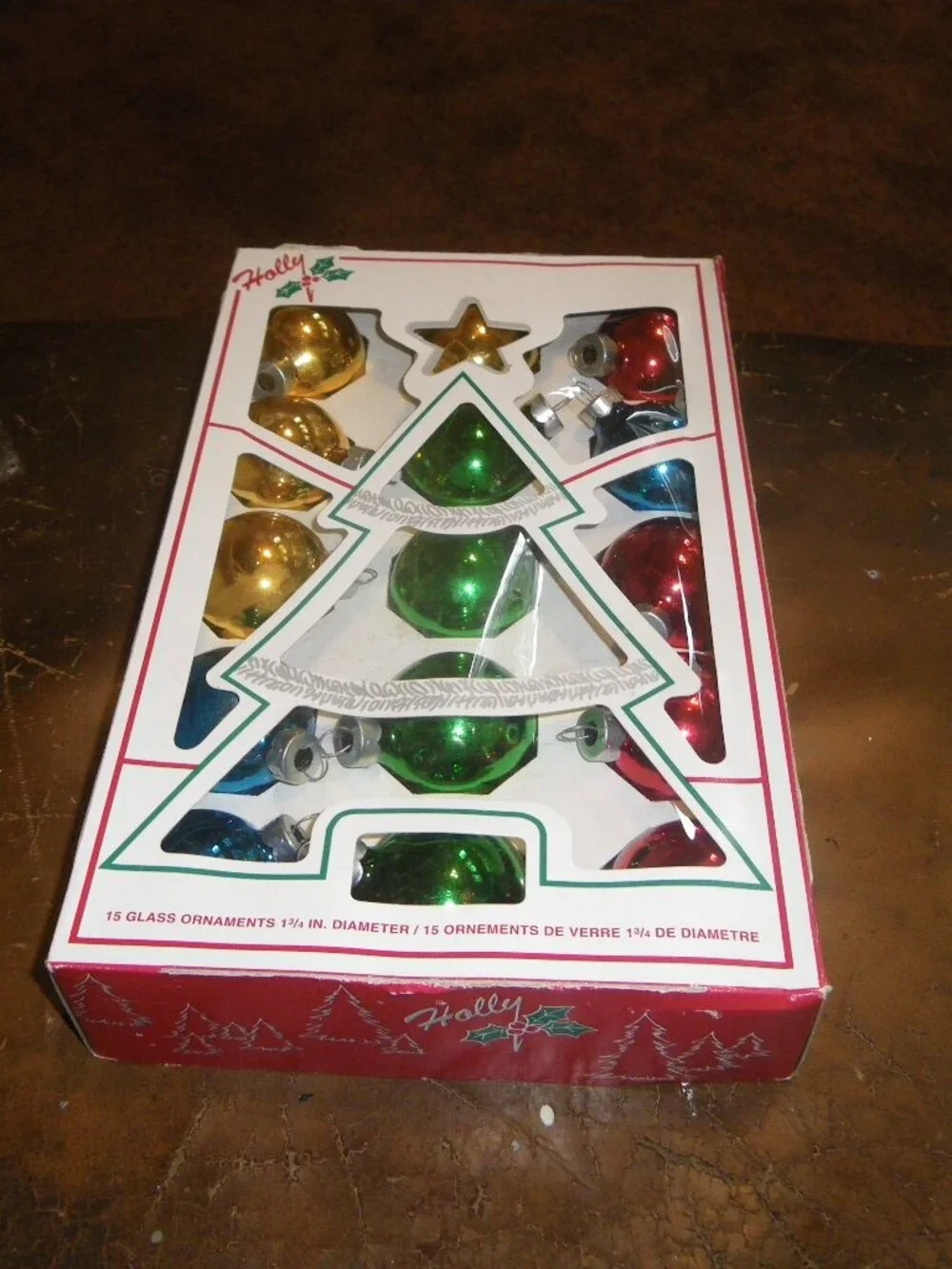 Vintage Holly Mercury Glass Christmas 15 Ornaments Multicolor 1 ¾” Diameter USA